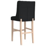 Chaises de bar lot de 2 bois massif d'hévéa et tissu – Image 5
