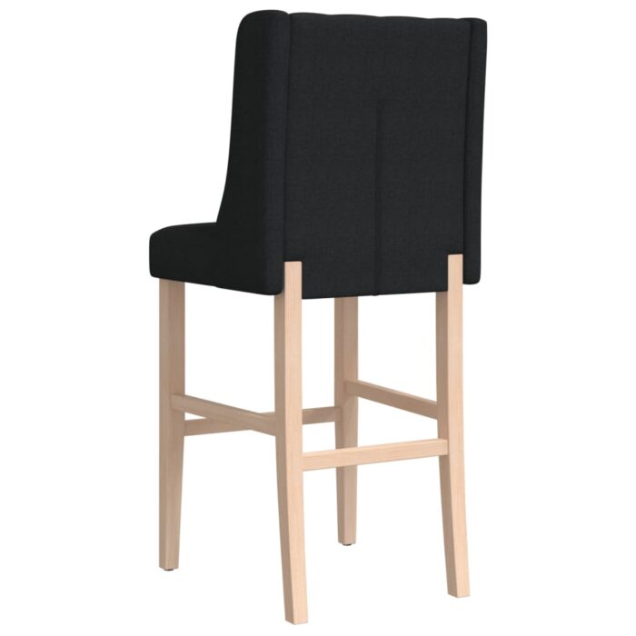 Chaises de bar lot de 2 bois massif d'hévéa et tissu – Image 5