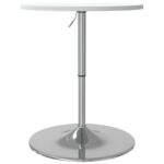 Table de bar blanc 60x60x90cm bois d'ingénierie et acier chromé – Image 5