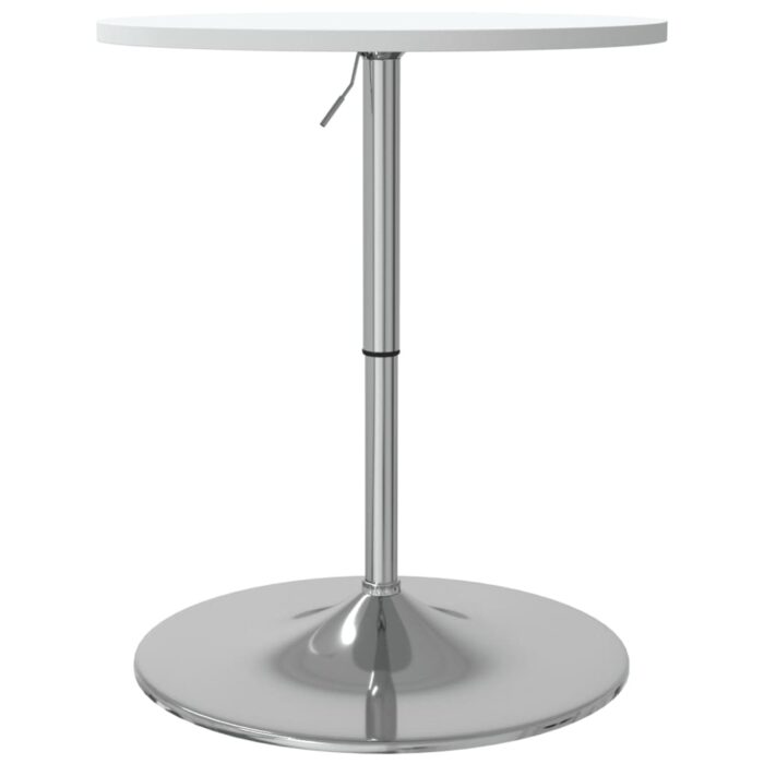 Table de bar blanc 60x60x90cm bois d'ingénierie et acier chromé – Image 5