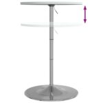 Table de bar blanc 60x60x90cm bois d'ingénierie et acier chromé – Image 7