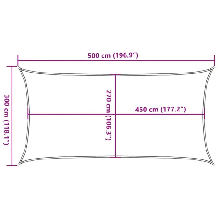 Voile d'ombrage 160 g/m² rectangulaire gris clair 3x5 m PEHD – Image 8