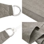 Voile d'ombrage 160 g/m² triangulaire gris clair 3x3x3 m PEHD – Image 4