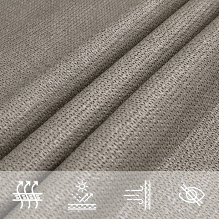Voile d'ombrage 160 g/m² triangulaire gris clair 4x4x5,8 m PEHD – Image 6