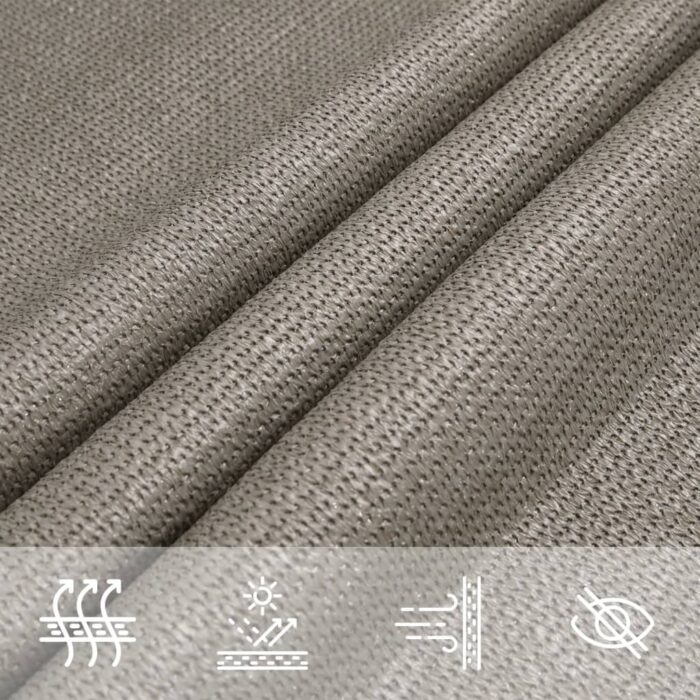 Voile d'ombrage 160 g/m² triangulaire gris clair 5x6x6 m PEHD – Image 6