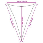Voile d'ombrage 160 g/m² triangulaire gris clair 5x7x7 m PEHD – Image 8