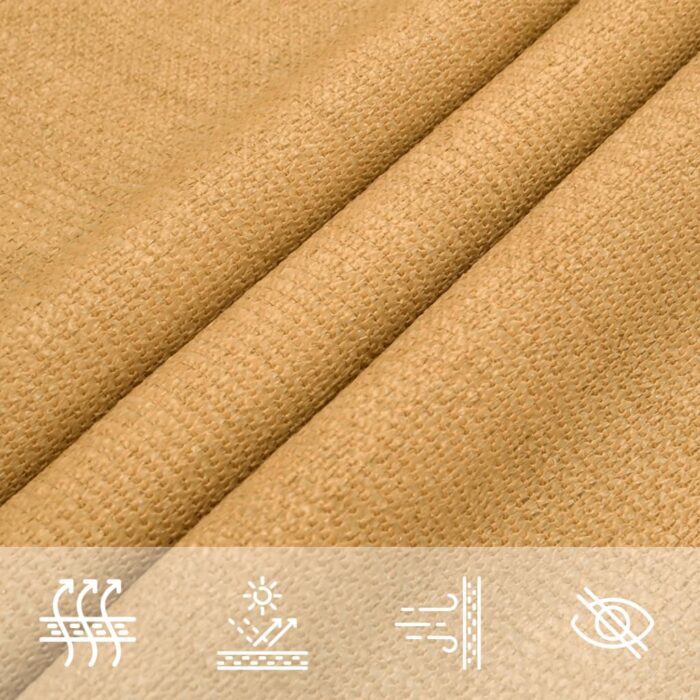 Voile d'ombrage 160 g/m² carré sable 2,5x2,5 m PEHD – Image 6
