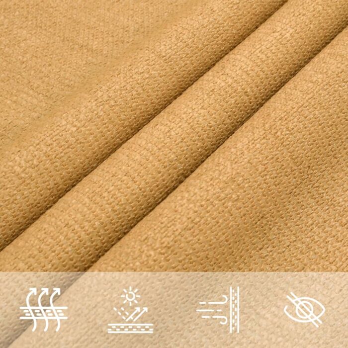 Voile d'ombrage 160 g/m² carré sable 3x3 m PEHD – Image 6