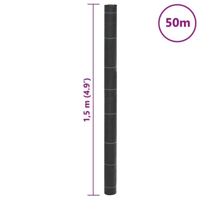 Membrane anti-mauvaises herbes noir 1,5x50 m PP – Image 7