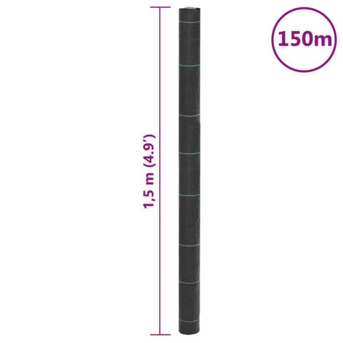 Membrane anti-mauvaises herbes noir 1,5x150 m PP – Image 7