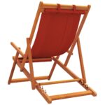 Chaises de plage pliables lot de 2 rouge tissu – Image 4