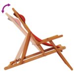 Chaises de plage pliables lot de 2 rouge tissu – Image 5