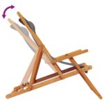 Chaises de plage pliables lot de 2 gris tissu – Image 5