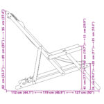 Chaises de plage pliantes lot de 2 tissu et bois massif – Image 11