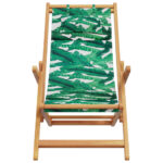 Chaises de plage pliantes lot de 2 tissu et bois massif – Image 3