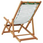 Chaises de plage pliantes lot de 2 tissu et bois massif – Image 5