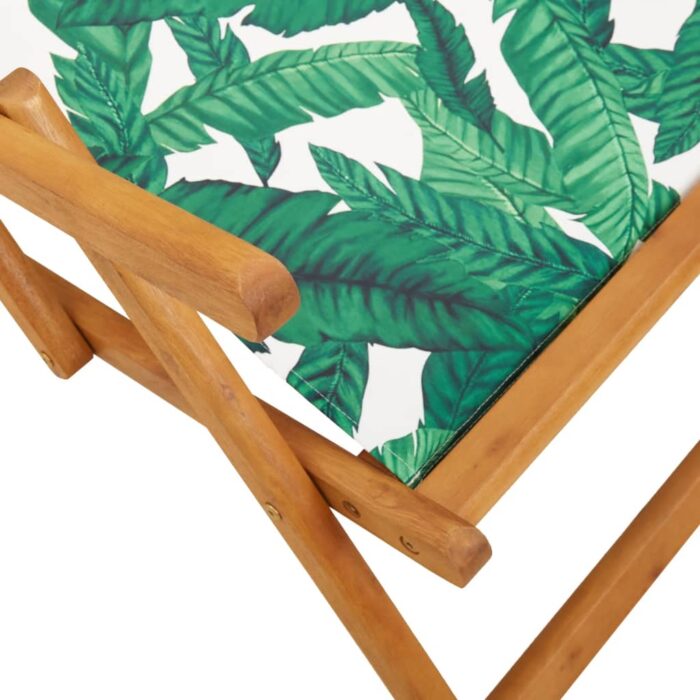 Chaises de plage pliantes lot de 2 tissu et bois massif – Image 9