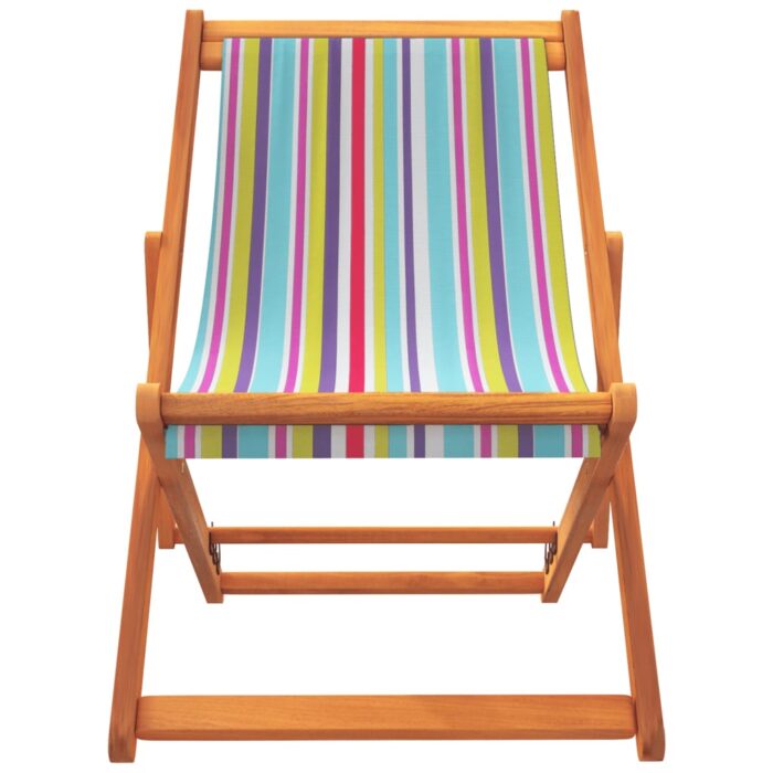 Chaises de plage pliables lot de 2 multicolore tissu – Image 2