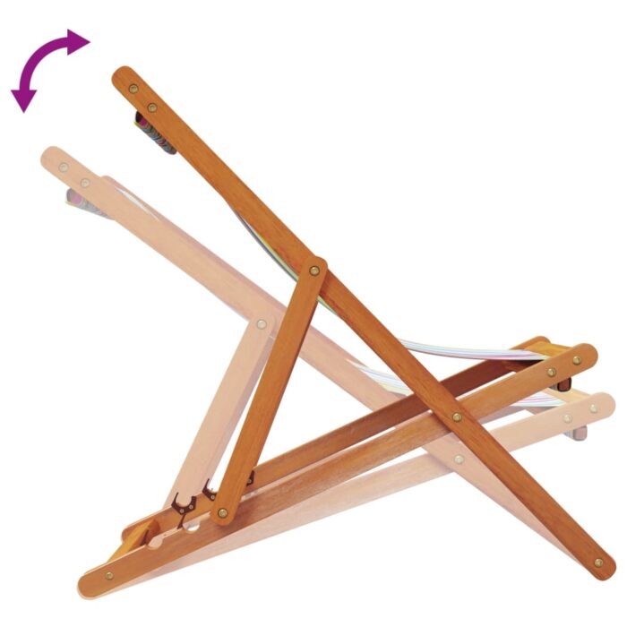 Chaises de plage pliables lot de 2 multicolore tissu – Image 5