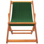 Chaises de plage pliables lot de 2 vert tissu – Image 2