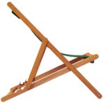 Chaises de plage pliables lot de 2 vert tissu – Image 3