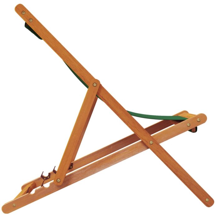 Chaises de plage pliables lot de 2 vert tissu – Image 3