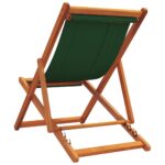 Chaises de plage pliables lot de 2 vert tissu – Image 4
