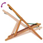 Chaises de plage pliables lot de 2 vert tissu – Image 5