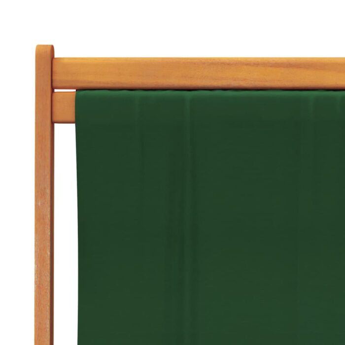 Chaises de plage pliables lot de 2 vert tissu – Image 6