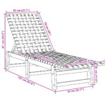 Chaises longues lot de 2 rouge bois d'acacia solide et tissu – Image 7