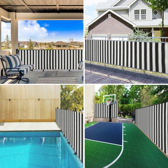 Filet brise-vue anthracite et blanc 1x25 m PEHD 75 g/m² – Image 6