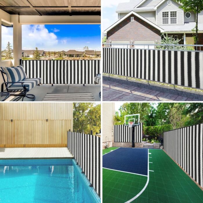 Filet brise-vue anthracite et blanc 1x50 m PEHD 75 g/m² – Image 6