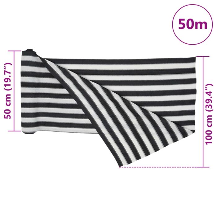 Filet brise-vue anthracite et blanc 1x50 m PEHD 75 g/m² – Image 7