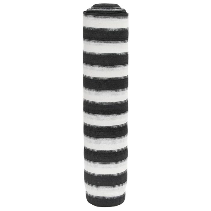Filet brise-vue anthracite et blanc 1,5x25 m PEHD 75 g/m² – Image 1