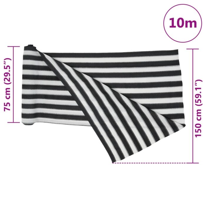 Filet brise-vue anthracite et blanc 1,5x10 m PEHD 195 g/m² – Image 7