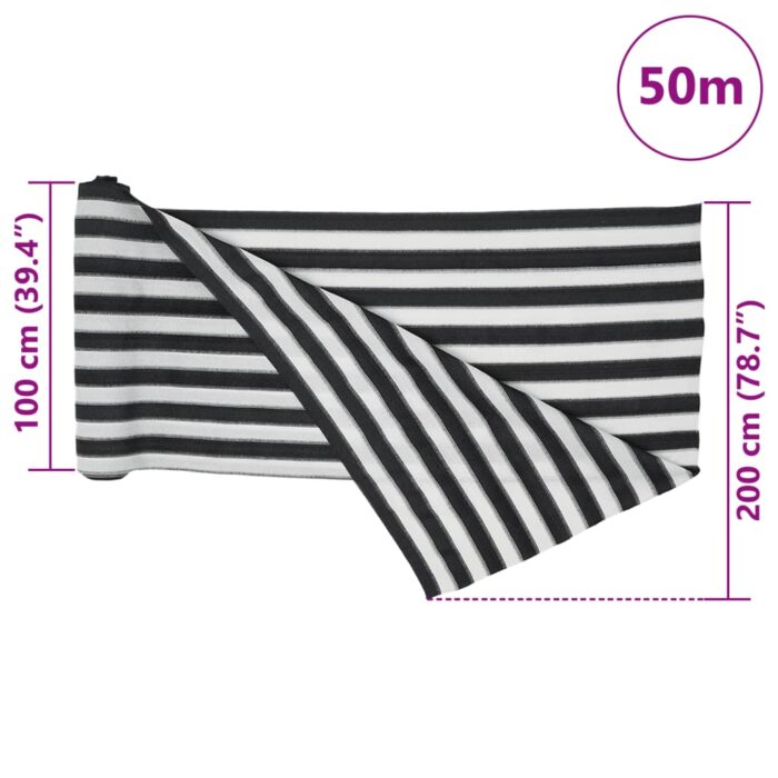 Filet brise-vue anthracite et blanc 2x50 m PEHD 195 g/m² – Image 7