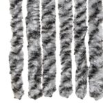 Rideau anti-mouches gris et noir et blanc 118x220 cm chenille – Image 4