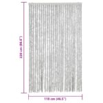 Rideau anti-mouches gris 118x220 cm chenille – Image 5