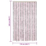 Rideau anti-mouches gris argenté et rose 118x220 cm chenille – Image 5