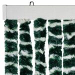 Rideau anti-mouches vert et blanc 118x220 cm chenille – Image 2