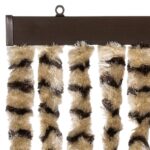 Rideau anti-mouches beige et marron 118x220 cm chenille – Image 2