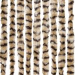 Rideau anti-mouches beige et marron 118x220 cm chenille – Image 3