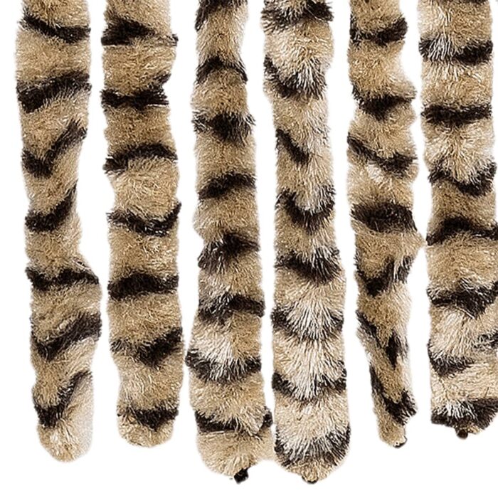 Rideau anti-mouches beige et marron 118x220 cm chenille – Image 4
