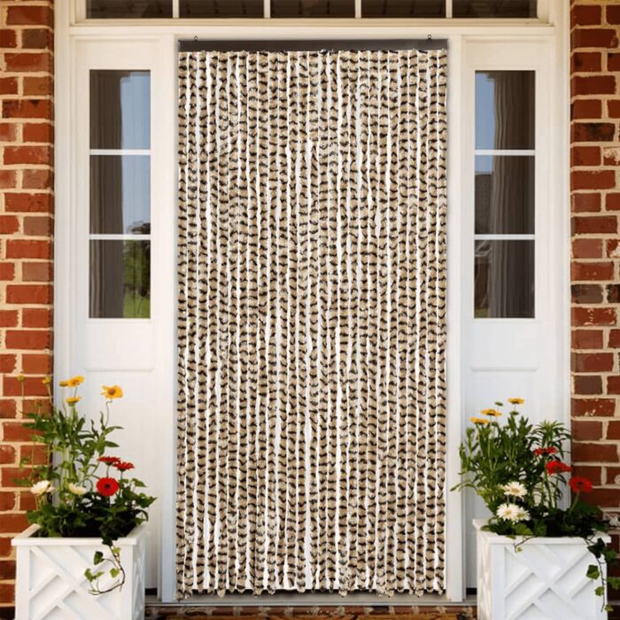 VXL8721012917453_m_en_hd_1.jpg Rideau anti-mouches beige et marron 118x220 cm chenille – Image 1