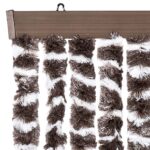 Rideau anti-mouches marron et blanc 118x220 cm chenille – Image 2