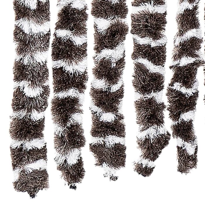 Rideau anti-mouches marron et blanc 118x220 cm chenille – Image 4