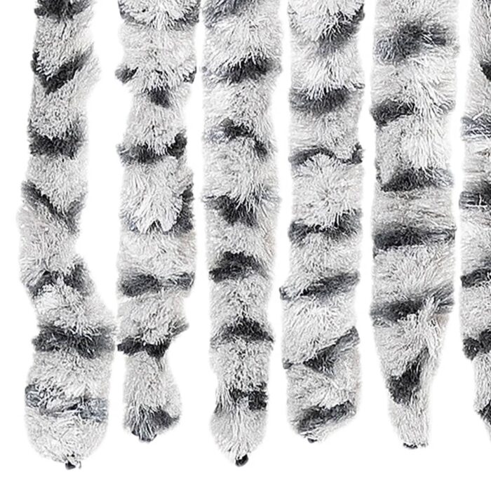 Rideau anti-mouches gris clair et gris foncé 118x220cm chenille – Image 4