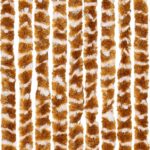 Rideau anti-mouches ocre et blanc 118x220 cm chenille – Image 3