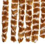 Rideau anti-mouches ocre et blanc 118x220 cm chenille – Image 4