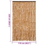 Rideau anti-mouches ocre et blanc 118x220 cm chenille – Image 5